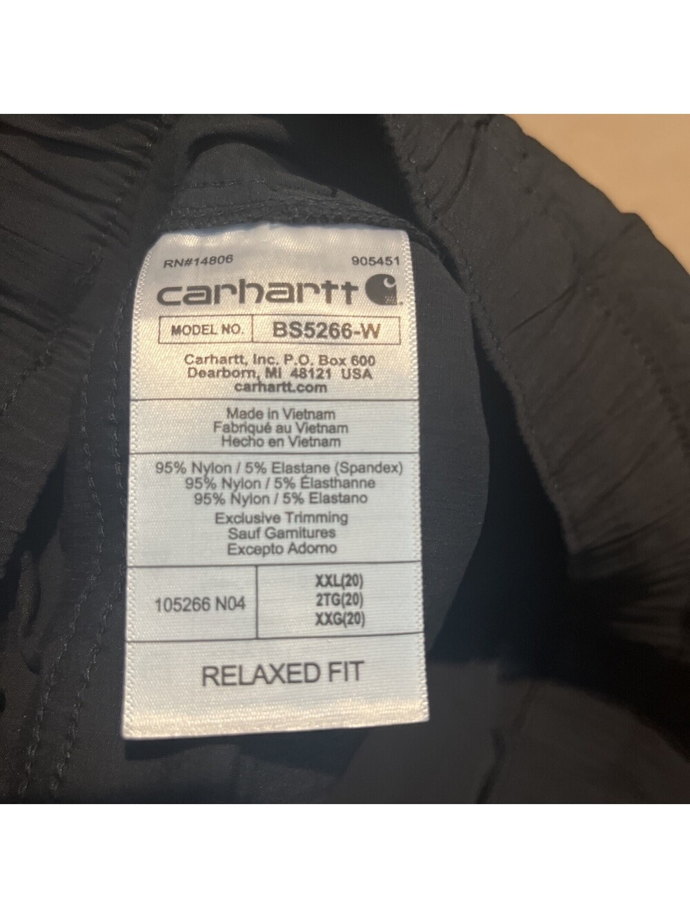 Carhartt Force Womens Work Short XXL 20 Black Relaxed Fit Ripstop $55 MSRP - Picture 12 of 13